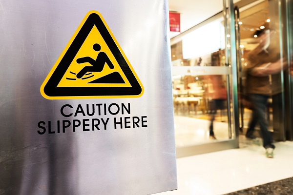 Slippery Floor Caution Sign to Prevent Slip and Falls